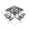 Flash Furniture Square Picnic Table, Black, Metal, 79.75 in L SLF-EMS46-H60L-BK-GG - alternate 5